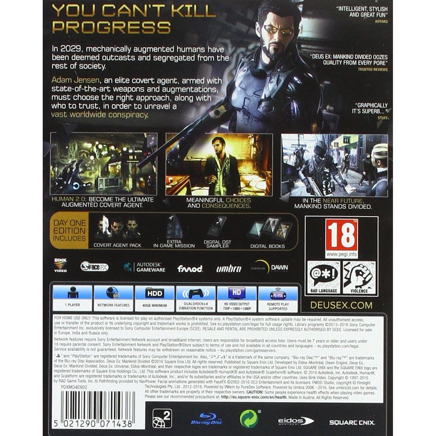 Buy PS4,Deus Ex: Mankind Divided Day One Edition (PS4) - Gadcet UK | UK | London | Scotland | Wales| Ireland | Near Me | Cheap | Pay In 3 | Video Game Software